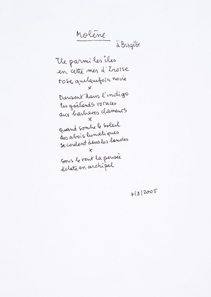 FJ TEMPLE - Molène (poème à Brigitte) 2005