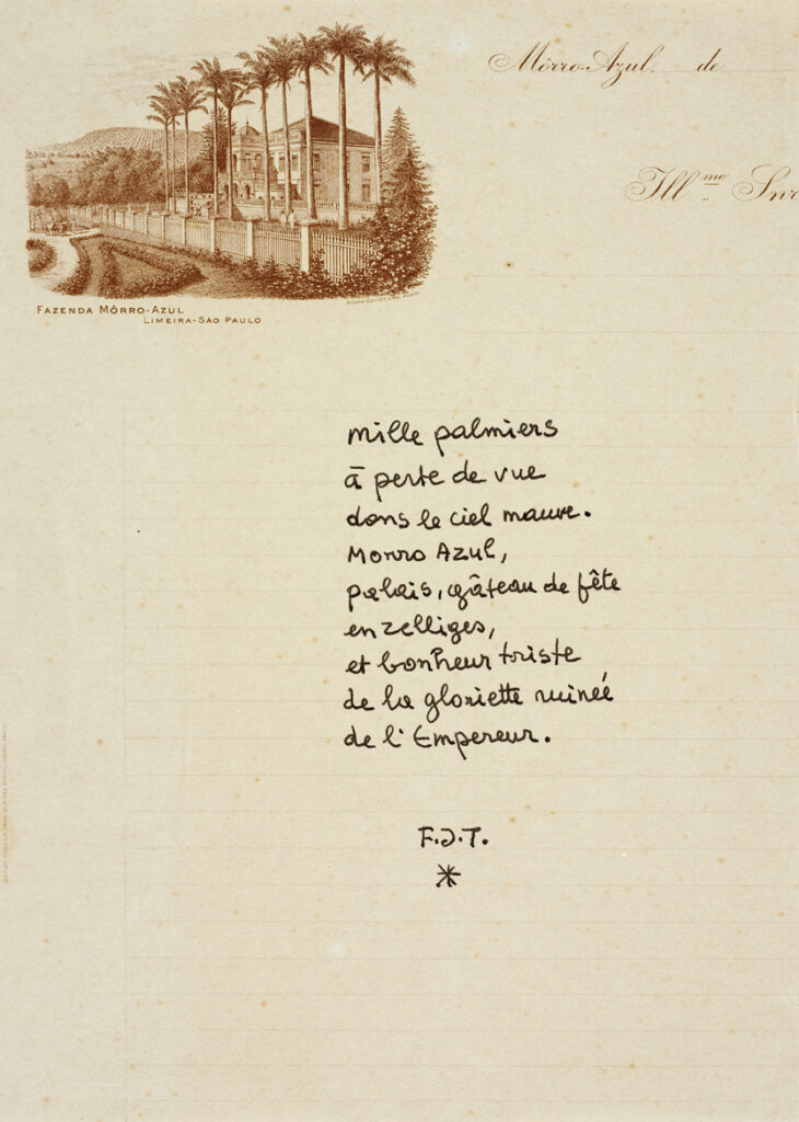 FJ Temple - Poème - Morro Azul - manuscrit