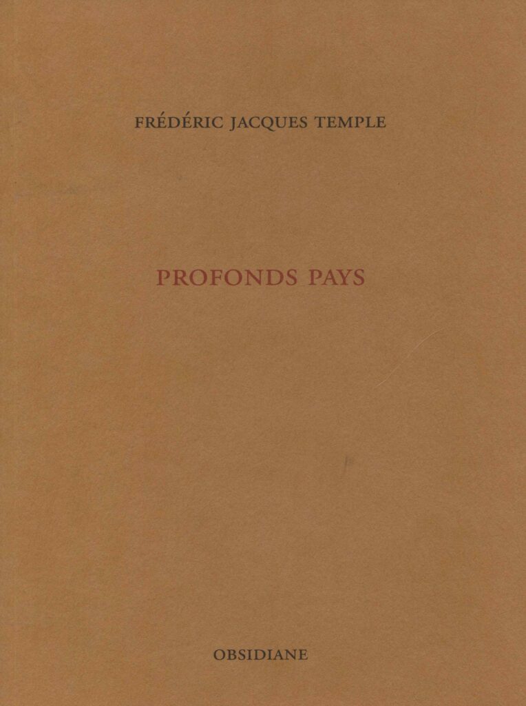 FJ Temple - Profonds Pays - couverture